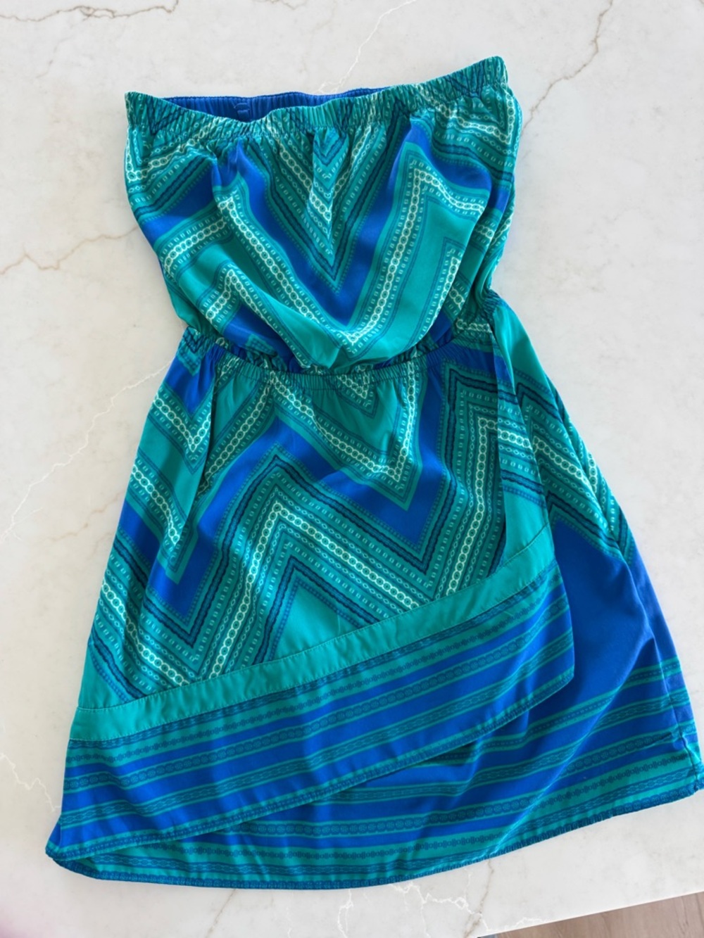 Express Blue Strapless Sundress